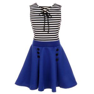 Toddler Girl Top Skirt Set Dress Striped Crop Top Skirts Casual Girl Dress 2 PCS